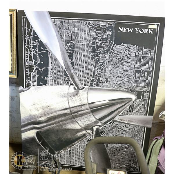LARGE PRINT WALL ART  NEW YORK CITY MAP