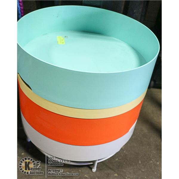 SET OF STORAGE TRAYS RETRO COLOURS