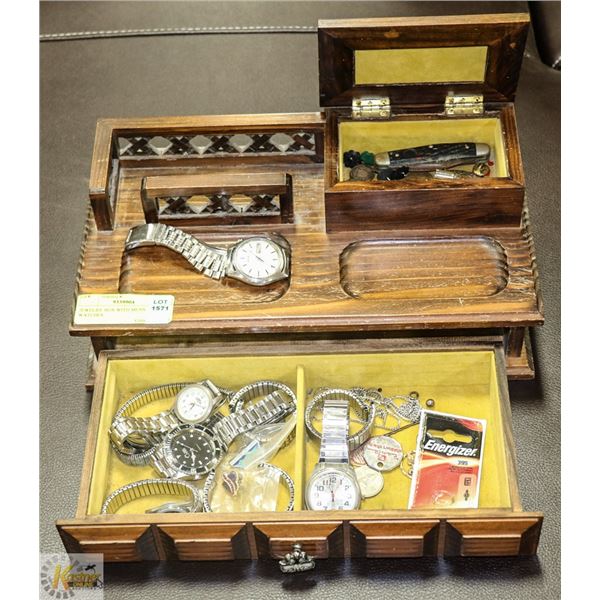 JEWELRY BOX WITH MENS WATCHES