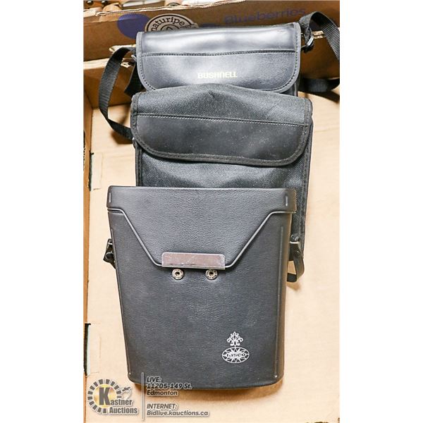 FLAT LOT OF 3 PAIRS OF BINOCULARS