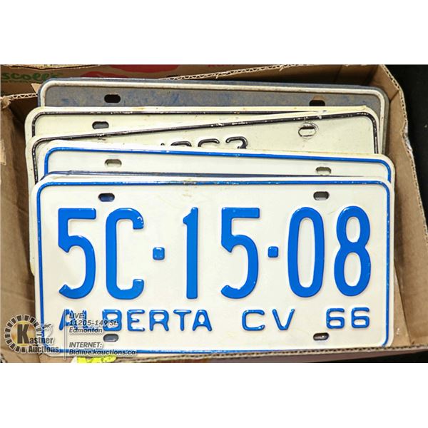 FLAT LOT OF VINTAGE LICENSE PLATES