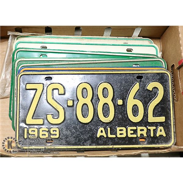 FLAT LOT OF VINTAGE LICENSE PLATES