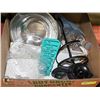 Image 1 : LARGE BOX OF KITCHENWARE INCL. SUNBEAM STEEL