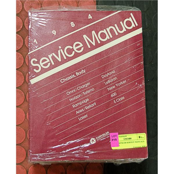 1984 CHRYSLER SERVICE MANUALS- SET OF 2
