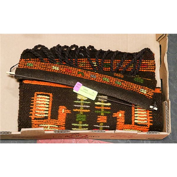 VINTAGE WOVEN WALL HANGING- 50" X 16"