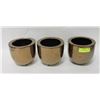 Image 1 : NEW SET OF GOLD COLORED PLANTERS