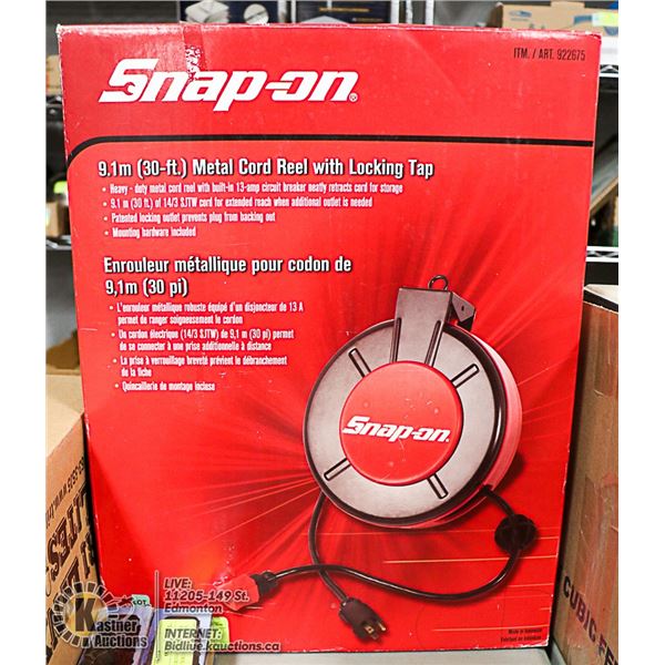 UNCLAIMED NEW SNAP-ON 30FT METAL CORD REEL