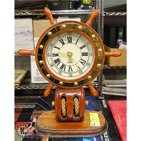VTG NAUTICAL THEME DESK CLOCK MADE OF BRASS &
