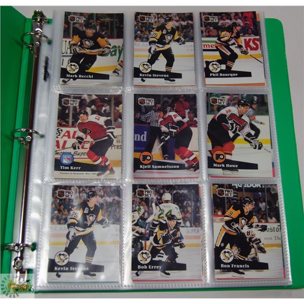 HOCKEY CARDS BINDER APPROX 153 CARDS