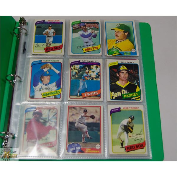 BASEBALL CARDS 1980'S BINDER