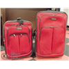 Image 1 : SET OF 2 RED/BLACK LEISURE BRAND SUITCASES