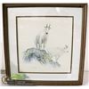 Image 1 : FRAMED VINTAGE ART PRINT "MOUNTAIN SHEEP"- 15"
