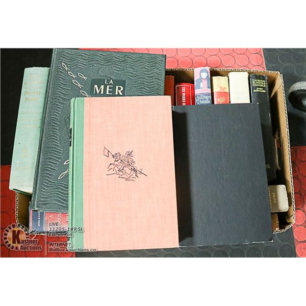 ANTIQUE HARDCOVER BOOKS- BOX LOT OF 18