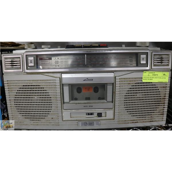 VINTAGE SEARS GHETTOBLASTER RADIO WORKS