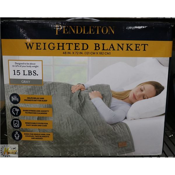 PENDLETON WEIGHTED BLANKET 15 LBS 48" X 72" BEIGE