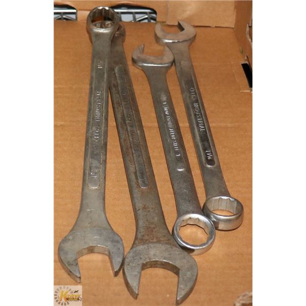 4 HEAVY DUTY ITC INDUSTRIAL WRENCHES 1, 1 1/16,