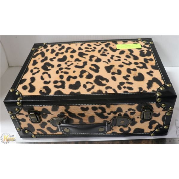 NEW SOLID LEOPARD DECORTIVE TINY SUITCASE- PIER 1