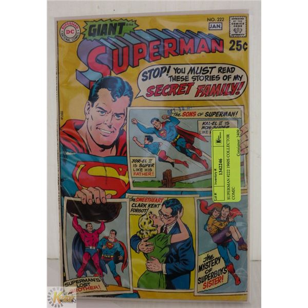 SUPERMAN #222 1960S COLLECTOR COMIC