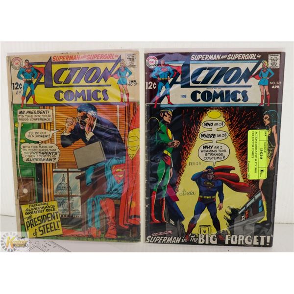 ACTION COMICS #371 & 375 1960S COLLECTOR COMICS