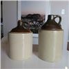 Image 1 : PAIR OF ANTIQUE PRIMITIVE STONEWARE CROCK JUGS