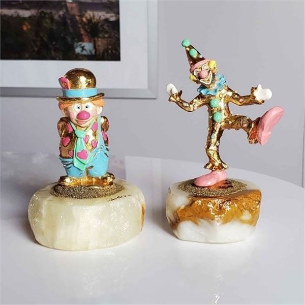RON LEE CLOWNS, SIGNED // HAND PAINTED W. 24KT GOL