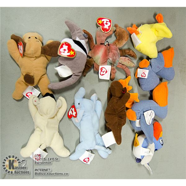 LOT OF 5 ASSORTED TY BEANIES