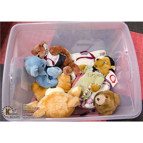 TOTE WITH ASSORTED TEDDY BEARS