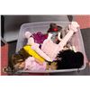 Image 1 : TOTE WITH ASSORTED DOLLS AND STUFFED TOYS