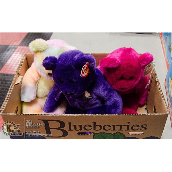 LOT OF 3 MEDIUM TY BEANIE BEARS
