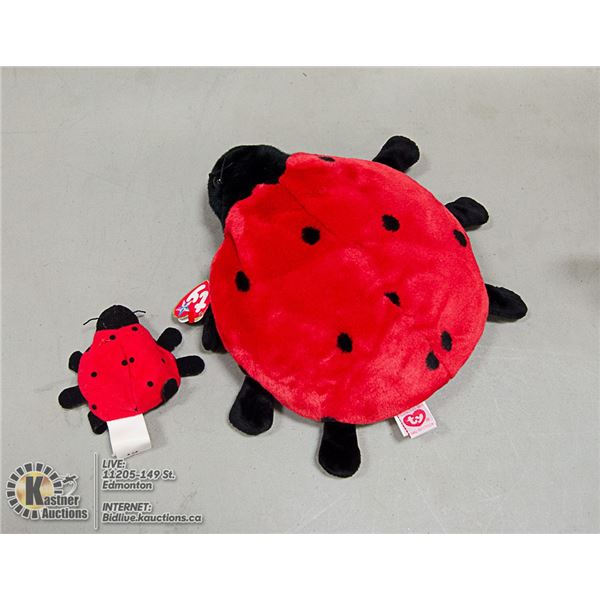 MEDIUM TY BEANIE LADYBUG WITH SMALL LADYBUG