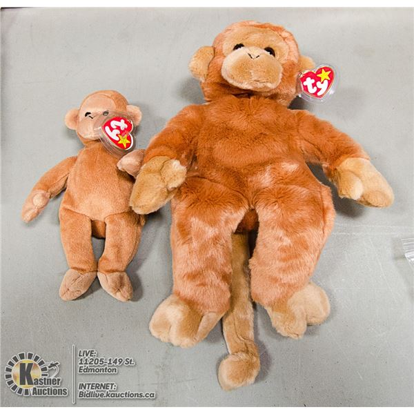 MEDIUM TY BEANIE MONKEY WITH SMALL MONKEY