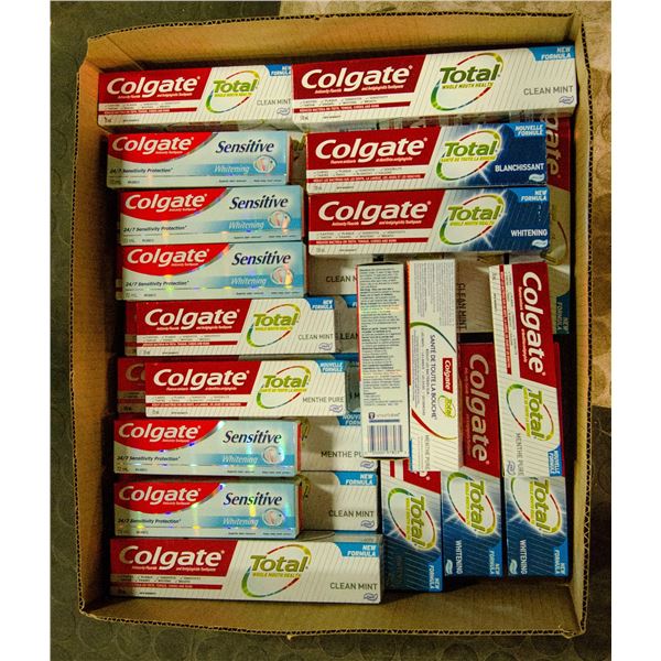 FLAT LOT OF VARIOUS KINDS OF TOOTHPASTE