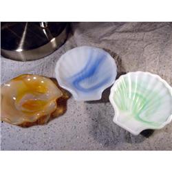 BB Marbles: 3 Akro Shell Ashtrays