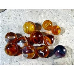 BB Marbles: 11 Akro Brown Slags