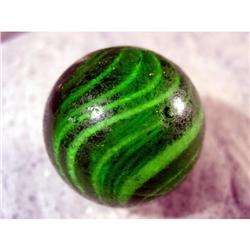 BB Marbles: Latticinio Swirl in Emerald Glass