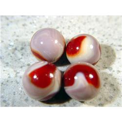 BB Marbles: 4 Akro Corkscrews 21/32" Mint