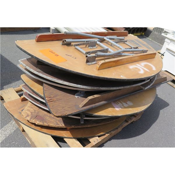Qty Approx. 9 Misc Half-Circle Wood Folding Tables 62" Length