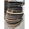 Image 1 : Qty 18 Wood Round Folding Tables: 7 @ 48" / 11 @ 42" Diameter