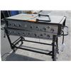 Image 1 : Qty 2 "M" Commercial 8 Burner Large Propane Gas BBQ Flat Grill on Rolling Stand