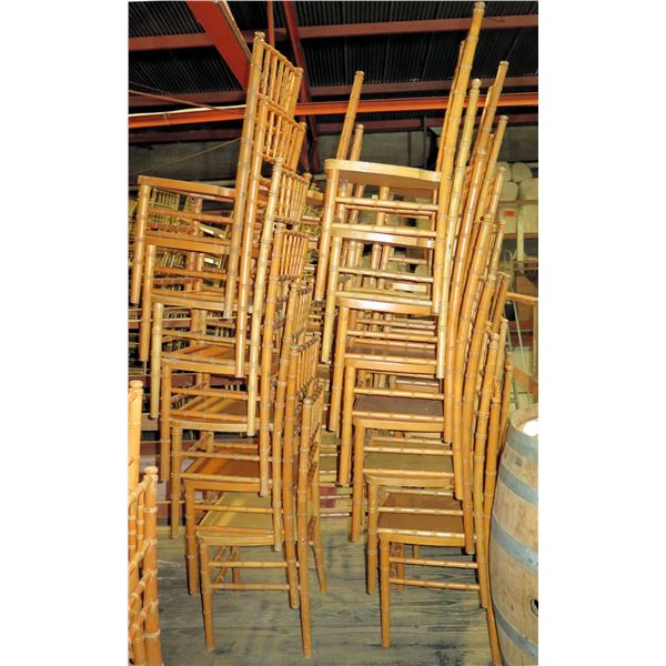 Qty 28 Natural Colored Chivari Chairs 16" Diameter x 36"Ht.