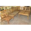 Image 1 : Wooden Modular 7-Seat Sofa Frame (each piece 26"x24"x34"H) w/ 36" Dia x 18"H Table