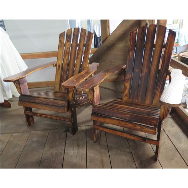 Qty 2 Adirondack Chairs 30"x19"x35"Ht.