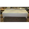 Image 1 : White Wood & Woven Coffee Table 48"x24"x13"H