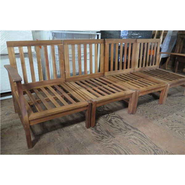 Teak Wood Modular 4 Seat Sectional Couch Frame 26"x24"x33"H each