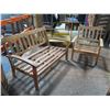 Image 1 : Teak Wood Modular Loveseat Couch Frame 51"x25"x32"H & Armchair 28"x23"x30"H