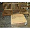 Image 1 : Teak Wood Modular 3 Seat Sectional Couch Frame 24"x24"x33"H each w/ Box Cushion