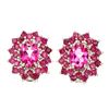 Image 1 : Natural Rich Pink Topaz &  Red Ruby Earrings