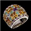 Image 1 : Natural Citrine Amethyst Emerald Ring