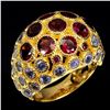 Image 2 : Natural Rhodolite Garnet & Tanzanite Ring