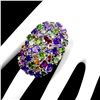Image 3 : Natural Amethyst Ch-Diopside Emerald Tourmaline Ring